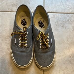 Vans x Jcrew Gray Canvas Sneakers with Yellow Laces